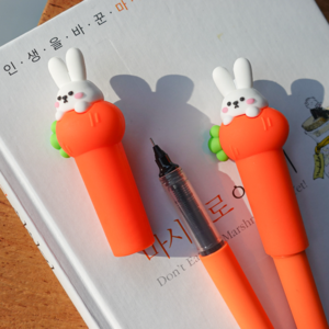 당근에 올라온 토끼 볼펜(검정,0.5mm)